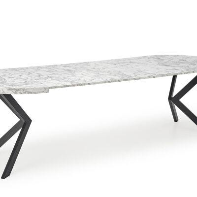 Graissessac Extendable Dining Table Marble Look White