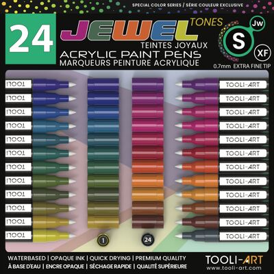 TOOLI Acrylic Marker Set Jewel 24 colors EF 07mm