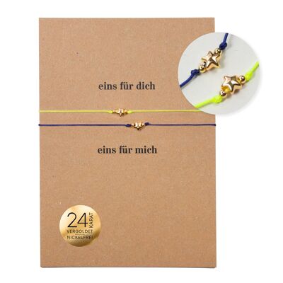Bracelet on card - Star - one for you, one for me