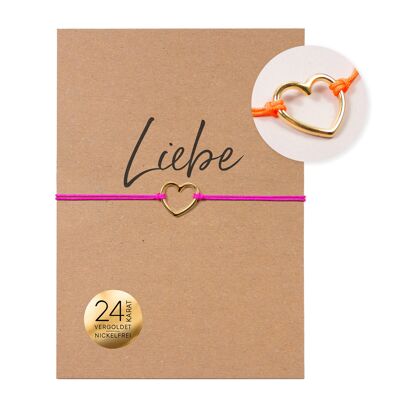 Bracelet on card - Heart - Love