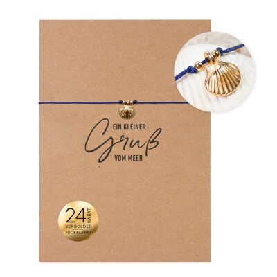 Bracelet on card - Scallop shell - A little greeting from the sea