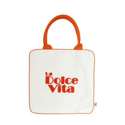 Orange "La Dolce Vita" satchel - M