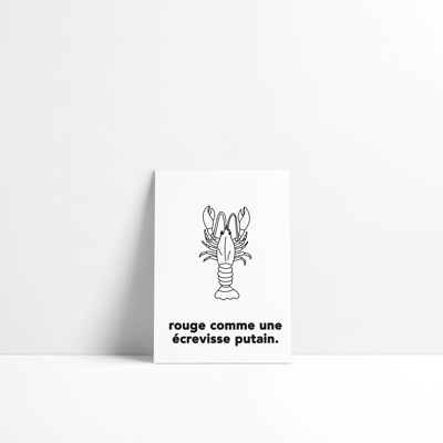 Postcard – Red as a fucking crayfish.