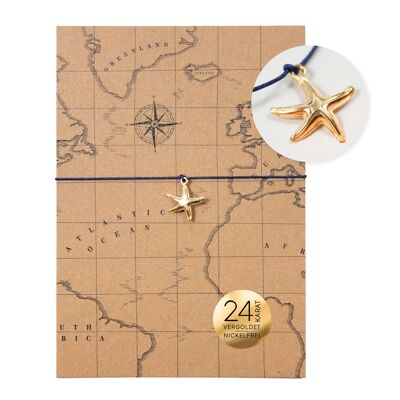 Bracelet on map - starfish - treasure map