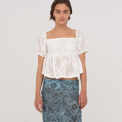 Top blanco bordado Vera