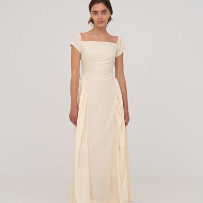 Vestido largo beige de sacerdotisa