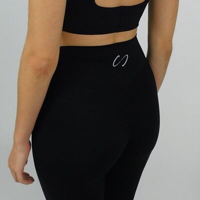 Leggings noirs froncés aux fesses