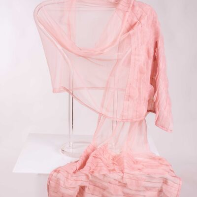 Châle de fête en tulle rose à volants ronds