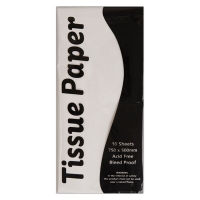Papel de seda Stephens de color blanco, 750 x 500 mm, 10 hojas, sin ácido, esencial para los amantes del arte y las manualidades, ideal para hacer pompones, flores de papel, accesorios o envolver regalos.
