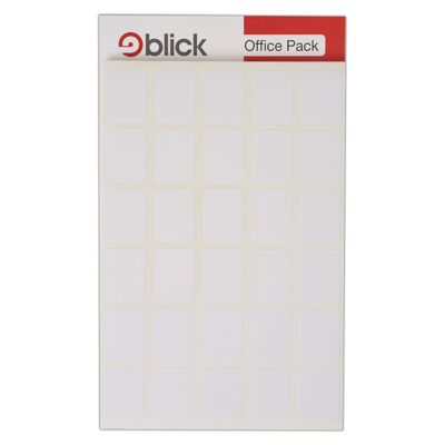 Blick Self Adhesive Stickers Office Pack, 19mm x 25mm, Rectangular, White, 1200 Labels