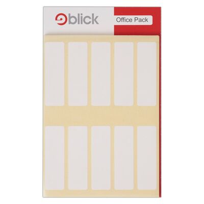 Blick Self Adhesive Stickers Office Pack, 19mm x 63mm, Rectangular, White, 400 Labels