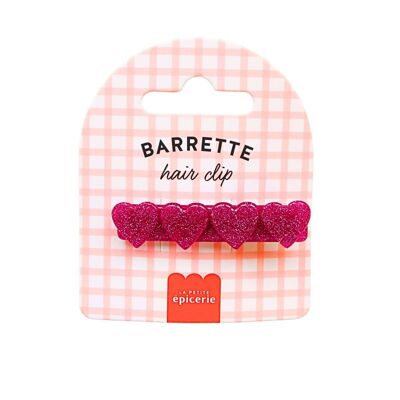 Heart Hair Clip - Fushia