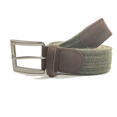 Ceinture tressee marron fonce