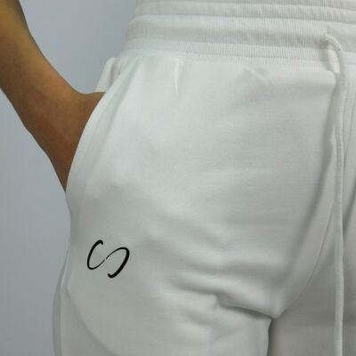 White High-Waisted Jogger Pants