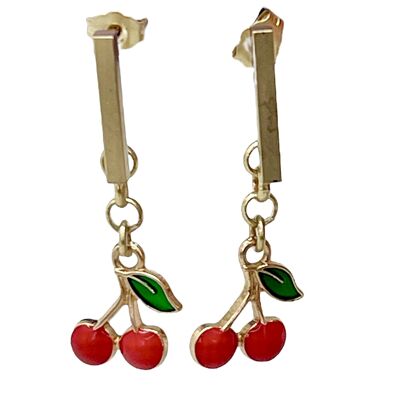 Cerazas gold-plated and red brass earrings