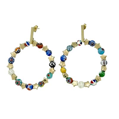 Talisman of Light hoop earring in multi-colored gold