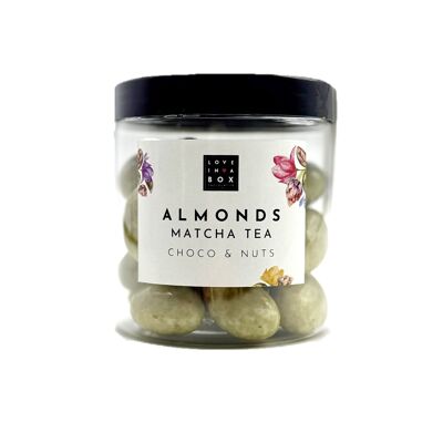 Chocolate Almonds Matcha Tea - roasted almonds covered with white chocolate and matcha tea - summer edition