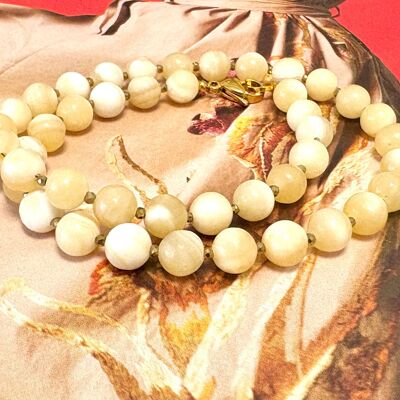 Necklace yellow Jade