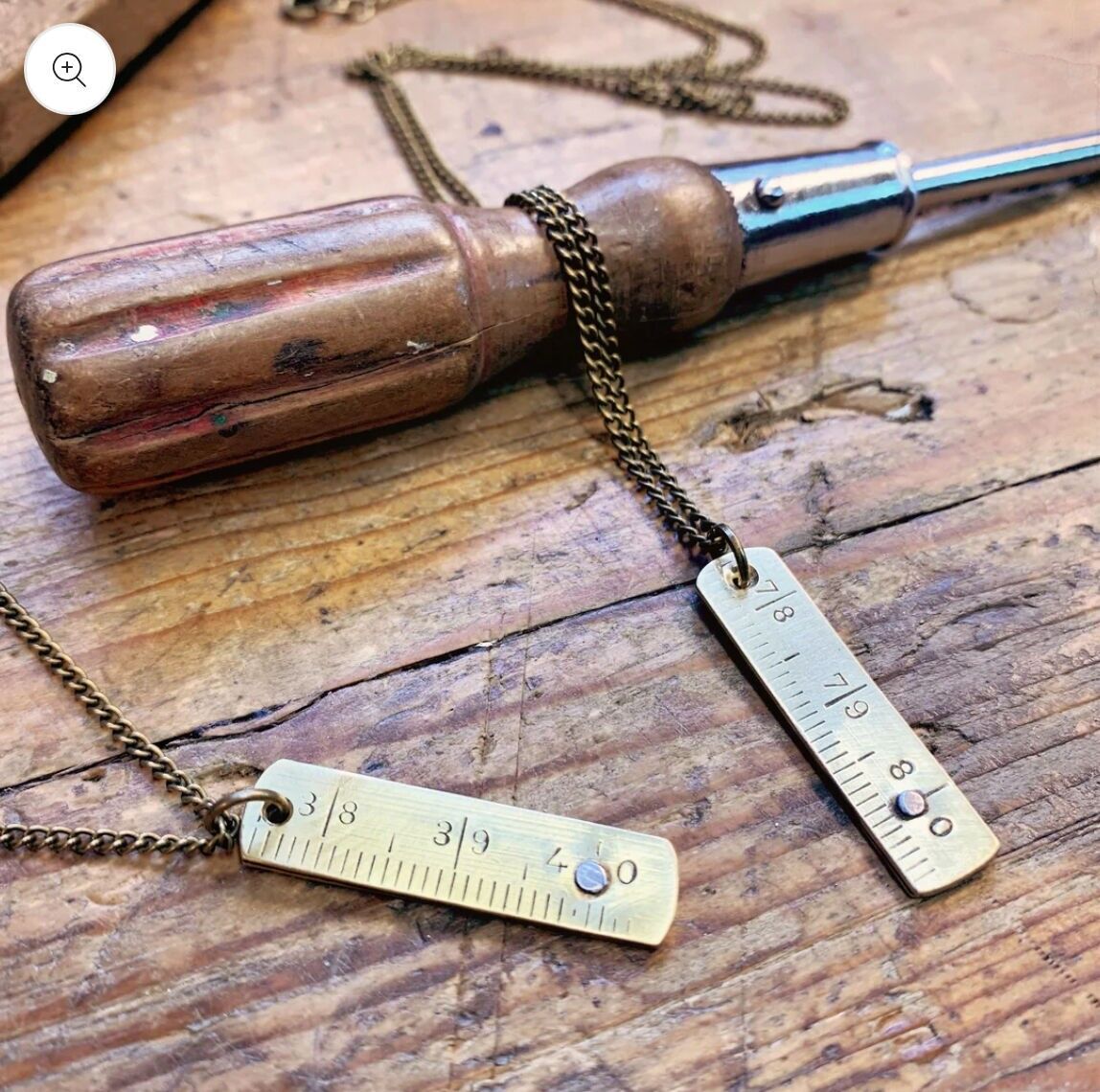 Brass Metric Pendant - Vintage Upcycling Jewelry made in France