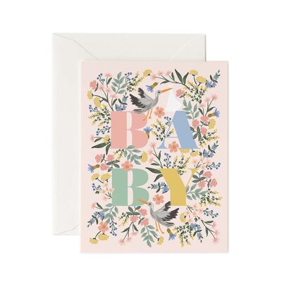 Mayfair Baby Birth Postcard - Rifle Paper