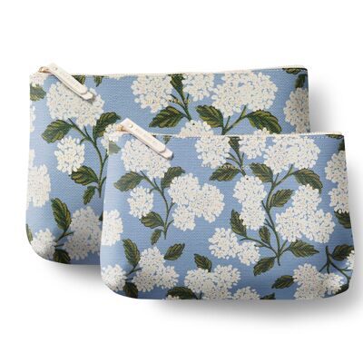 Set of 2 Hydrangea pencil cases - Rifle Paper Co.