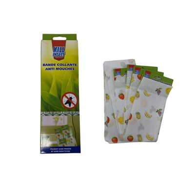 Set de 4 Pièges à Mouches Adhésifs – Motif Fruits, Sans Produits Chimiques