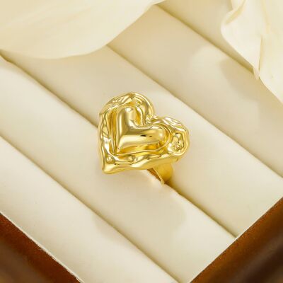 Anello a forma di cuore in acciaio inossidabile - BG310222