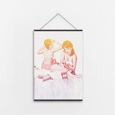 Sun Bed Girls - Canvas Art-A3