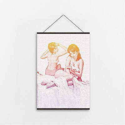 Sun Bed Girls - Canvas Art-A4