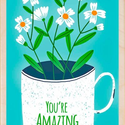 You're Amazing, Sustainable Wooden Postcards, set of 6 (10×15 cm) | The Wooden Postcard Company