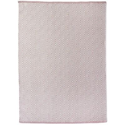 Tapis tissé Hug Rug à motif losanges rose