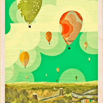 Hot Air Balloons, Sustainable Wooden Postcards, set of 6 (10x15 cm) | The Wooden Postcard Company