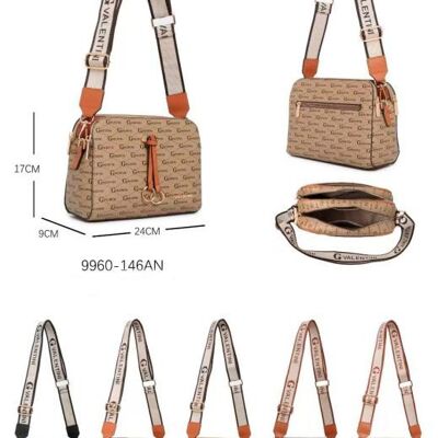 Sac bandoulière synthétique pour femme à 3 compartiments