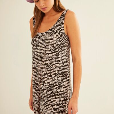 Easy Sleeveless Dress Black & White