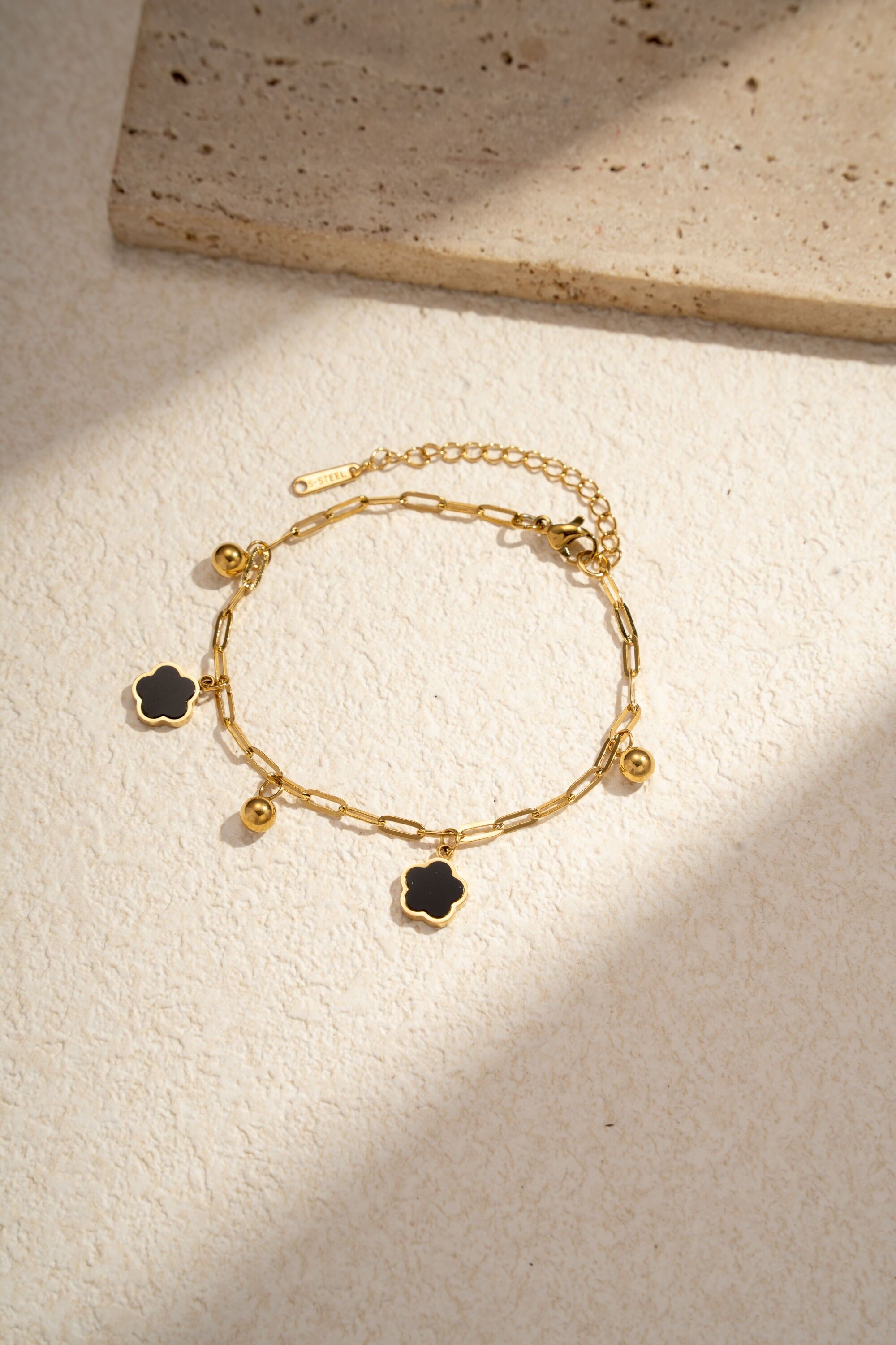 Stainless Steel Shamrock Charm Bracelet