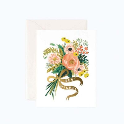 Best Wishes Bouquet Congratulations Postcard for Bride and Groom - Rifle Paper