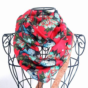 Foulard en soie infinity Budgie Collection 'The Aviary' 2