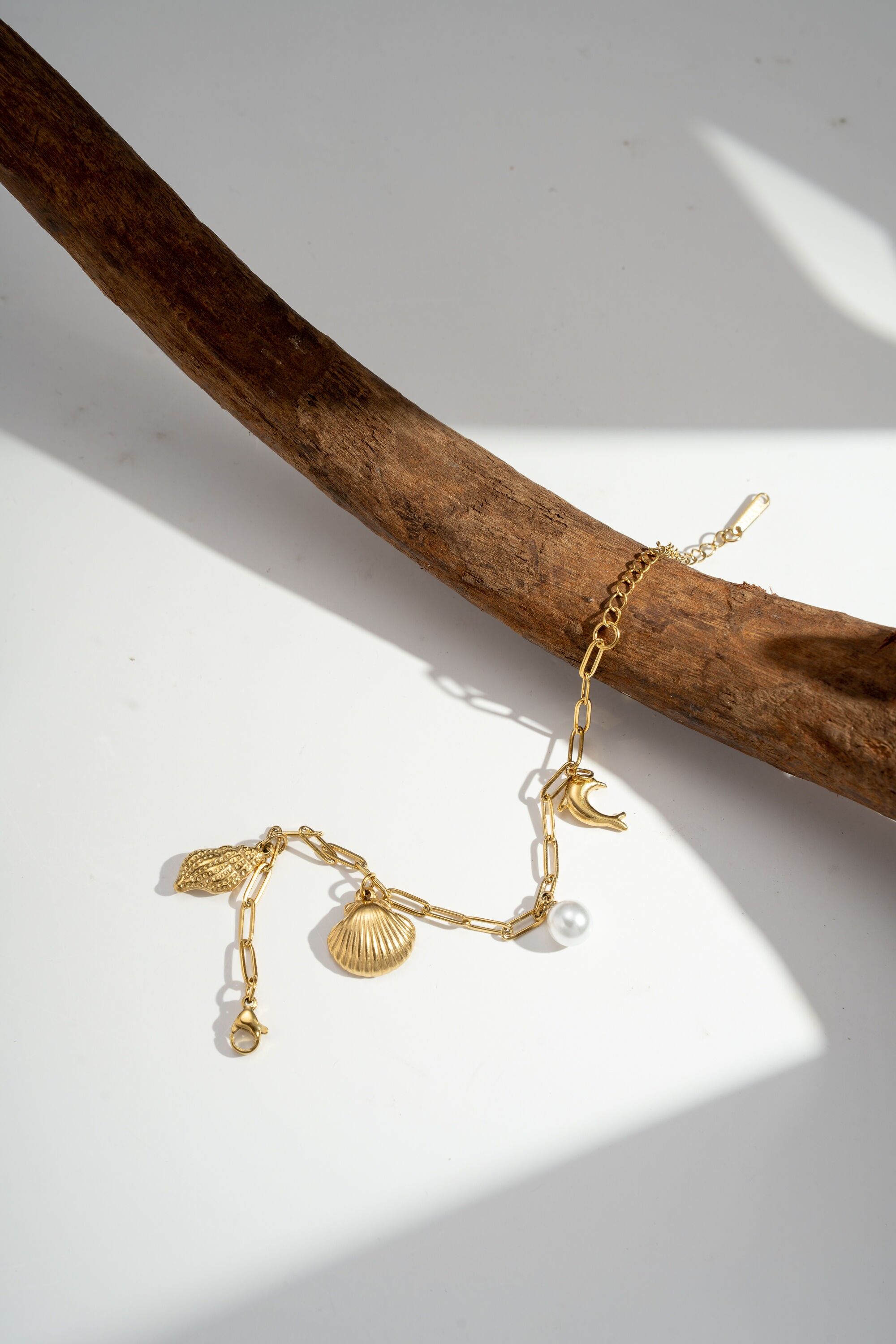 Pulsera de acero inoxidable con dije de marinero