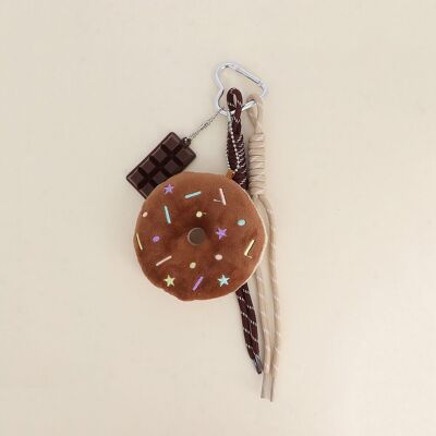 Bag charm - chocolate bar, croissant, 2 laces, large soft donut