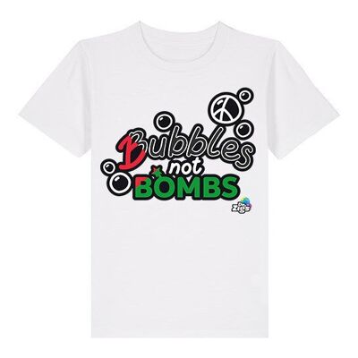 Kids Bubbles Not Bombs T-shirt - Palestine Flag Version
