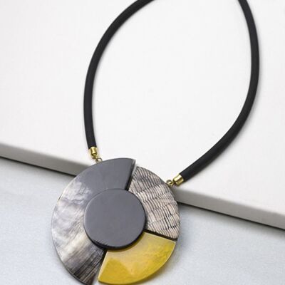Horn & Yellow Resin Necklace