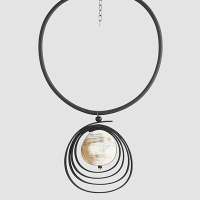 Buffalo Horn & Synthetic Rubber Necklace