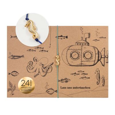Pulsera en tarjeta - Caballito de mar - Buceo