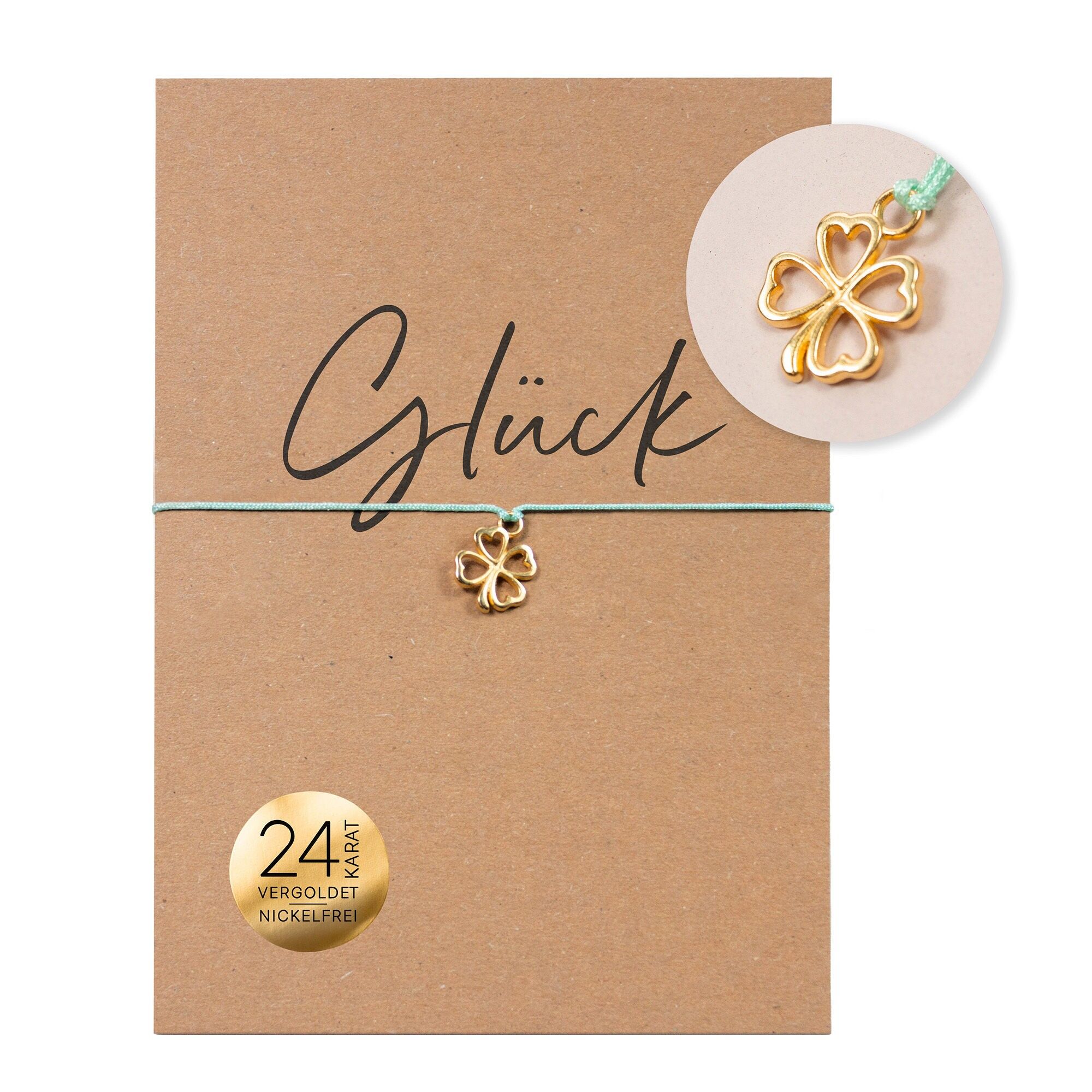 Pulsera en tarjeta - trébol - suerte