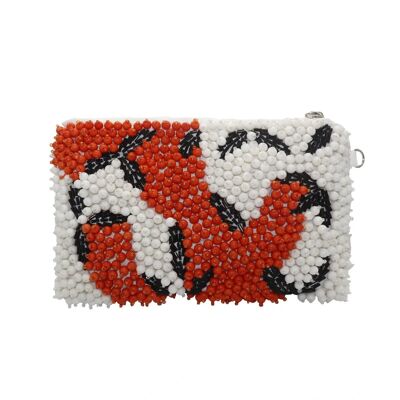 White Albor Envelope Bag.Black and Orange