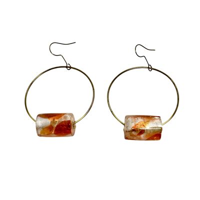 Valencia earring in gold-plated brass and handmade crystal