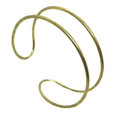 Brazalete doble aro en latón dorado multiposición ajustable