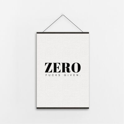 Zero Fucks - Canvas Art-A3 1