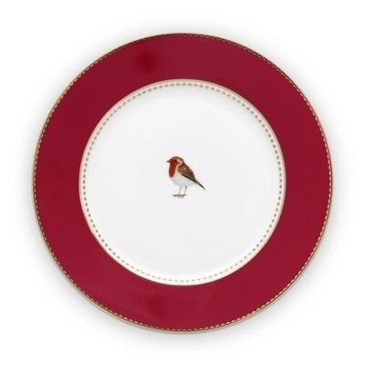 Plato de pan rojo con pájaros del amor - 17 cm - PIP STUDIO