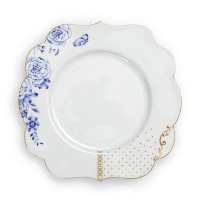 Decorated Royal White dessert plate - 23.5cm